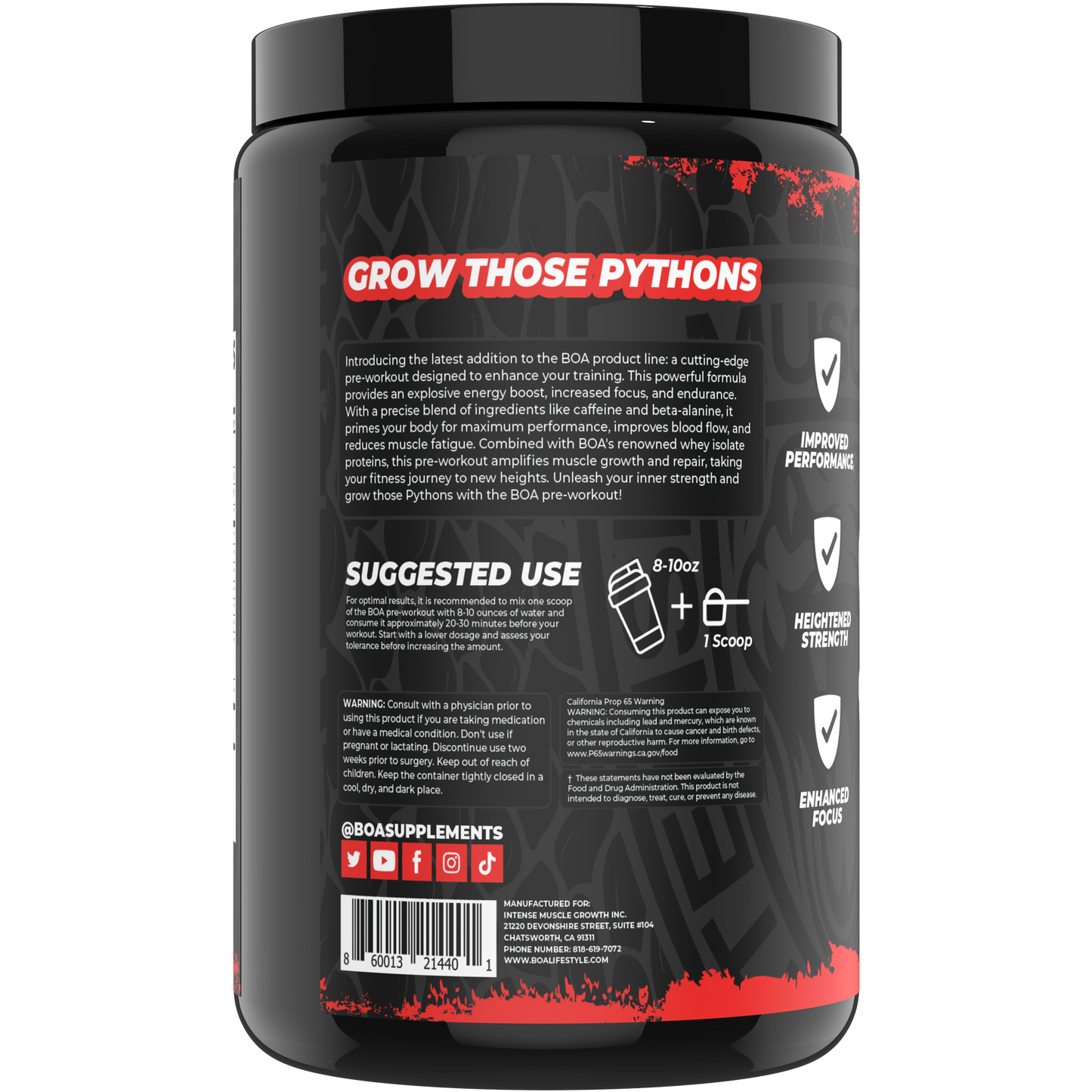 BOA Snakebite Pre-Workout Powder