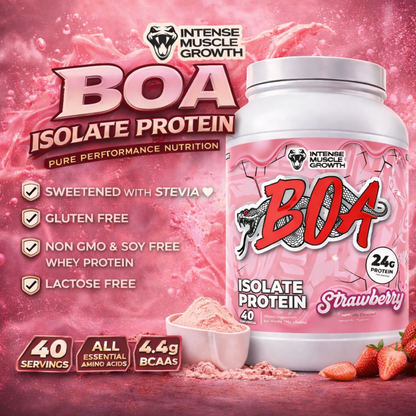 BOA Isolate Protein – Premium Whey Protein Isolate | Chocolate, Strawberry, Creamy Vanilla & Chocolate Peanut Butter | 40 Servings
